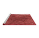 Sideview of Machine Washable Transitional Red Rug, wshpat2088rd