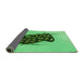 Thickness of Patterned Green Rug, pat2089grn