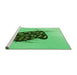 Sideview of Machine Washable Transitional Green Rug, wshpat2089grn