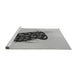 Sideview of Machine Washable Transitional Platinum Silver Gray Rug, wshpat2089gry