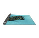 Thickness of Patterned Deep-Sea Green Rug, pat2089lblu