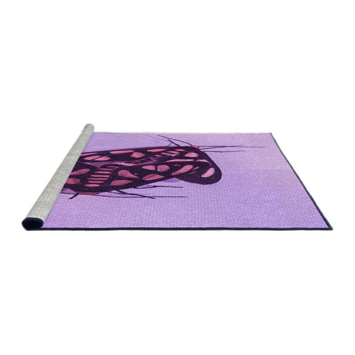 Sideview of Machine Washable Transitional Mauve Purple Rug, wshpat2089pur