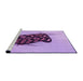 Sideview of Machine Washable Transitional Mauve Purple Rug, wshpat2089pur