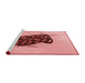 Sideview of Machine Washable Transitional Red Rug, wshpat2089rd