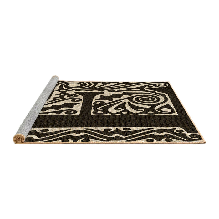 Sideview of Machine Washable Transitional Black Rug, wshpat209brn