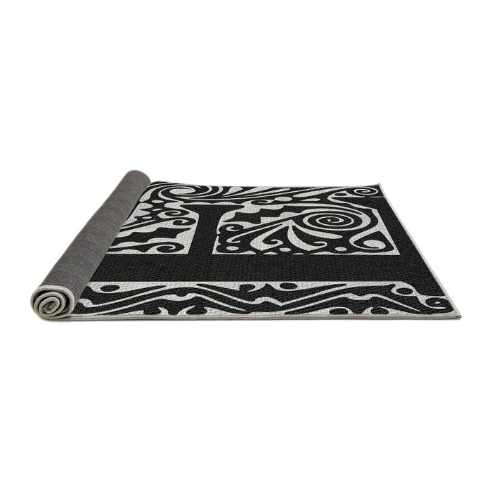 Thickness of Patterned Black Rug, pat209gry