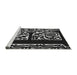 Sideview of Machine Washable Transitional Black Rug, wshpat209gry