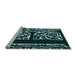 Sideview of Machine Washable Transitional Black Rug, wshpat209lblu