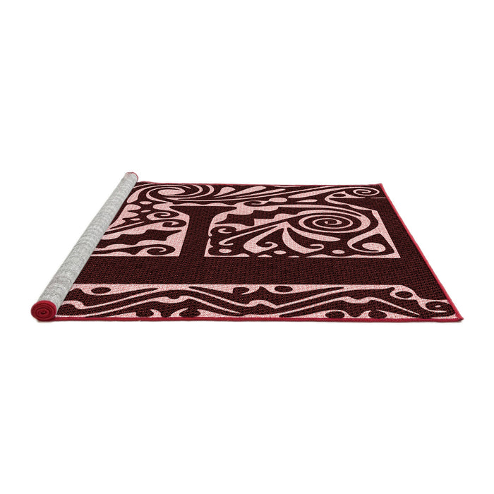 Sideview of Machine Washable Transitional Chocolate Brown Rug, wshpat209rd