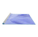 Sideview of Machine Washable Transitional Light Slate Blue Rug, wshpat2090blu