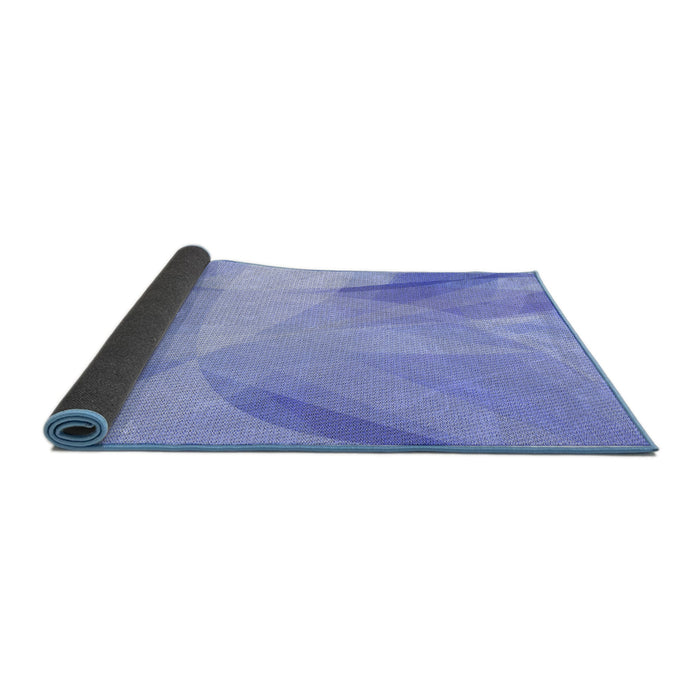 Thickness of Patterned Light Slate Blue Rug, pat2090blu