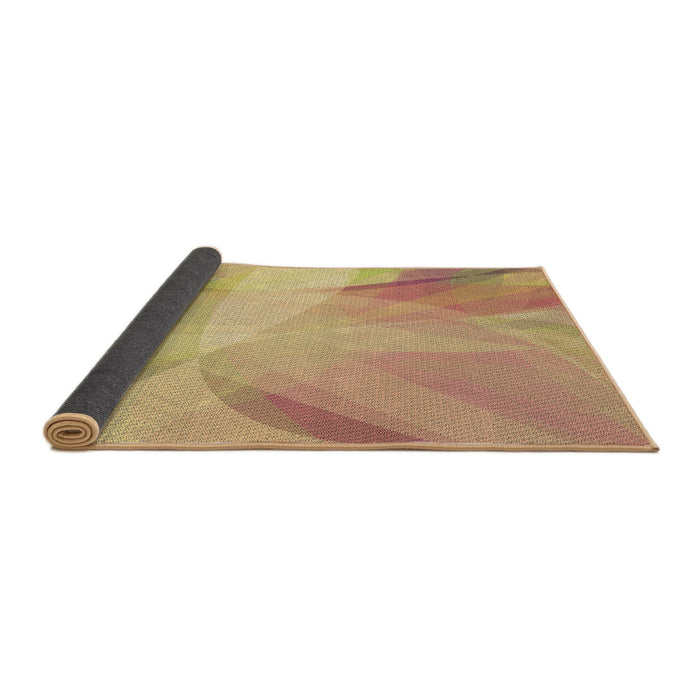 Thickness of Patterned Yellow Orange Rug, pat2090brn