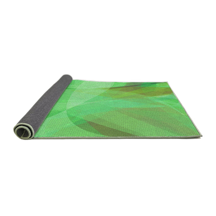 Thickness of Patterned Neon Green Rug, pat2090grn