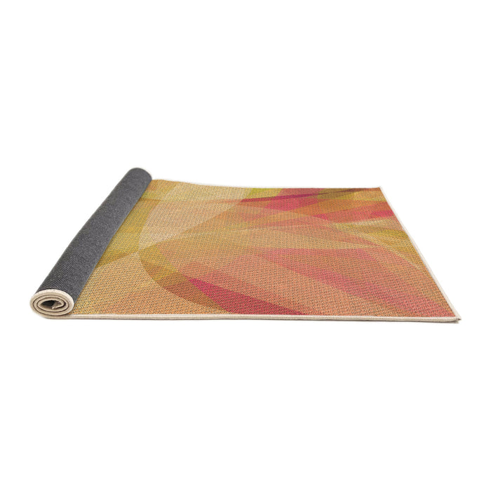 Thickness of Patterned Bright Orange Rug, pat2090org