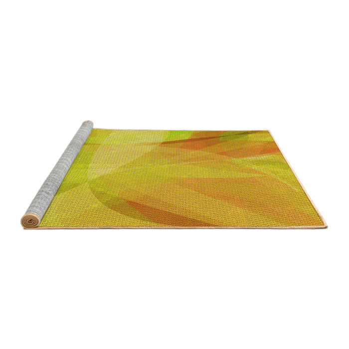 Sideview of Machine Washable Transitional Yellow Rug, wshpat2090yw