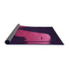 Thickness of Patterned Dark Magenta Purple Rug, pat2091pur