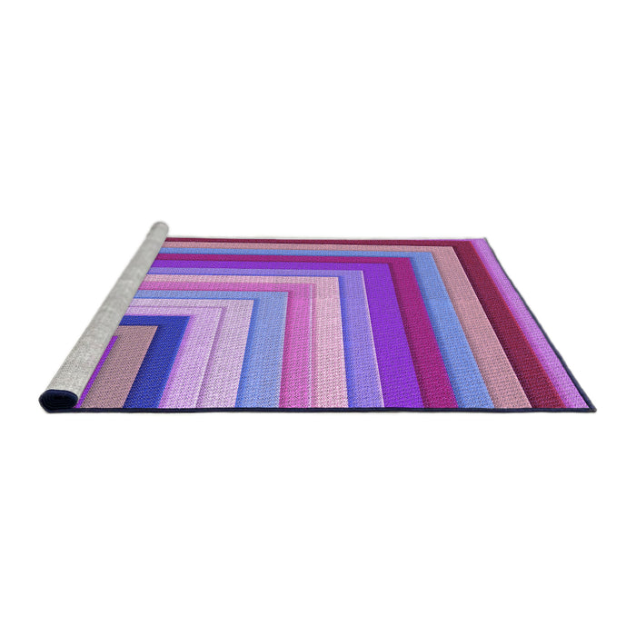 Sideview of Machine Washable Transitional Bright Lilac Purple Rug, wshpat2092pur