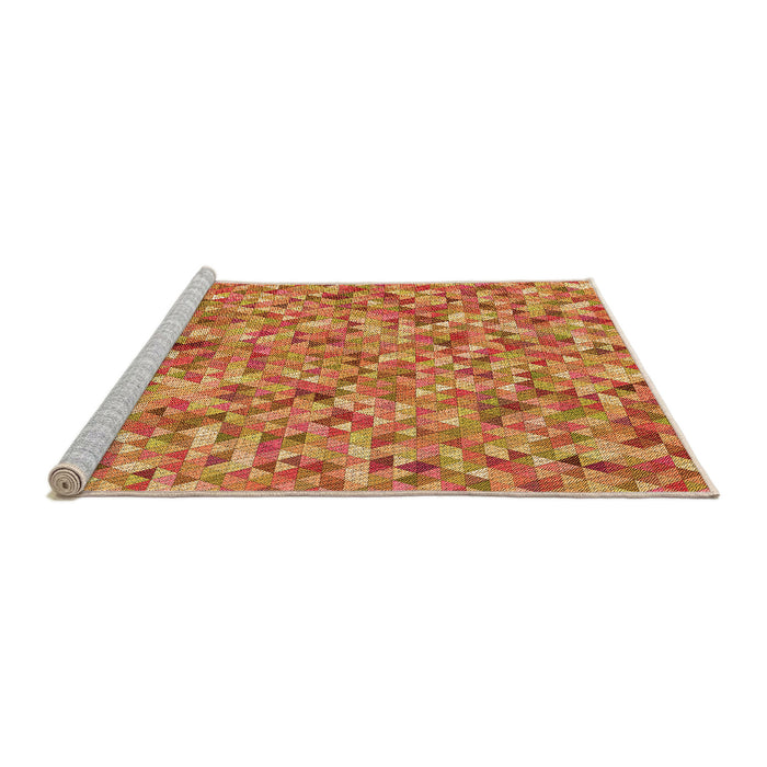 Sideview of Machine Washable Transitional Yellow Rug, wshpat2093org