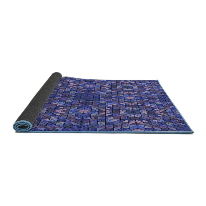 Thickness of Patterned Light Slate Blue Rug, pat2094blu