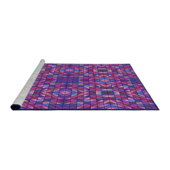 Sideview of Machine Washable Transitional Dark Magenta Purple Rug, wshpat2094pur
