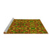 Sideview of Machine Washable Transitional Tomato Red Rug, wshpat2094yw