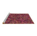 Sideview of Machine Washable Transitional Cherry Red Rug, wshpat2095brn