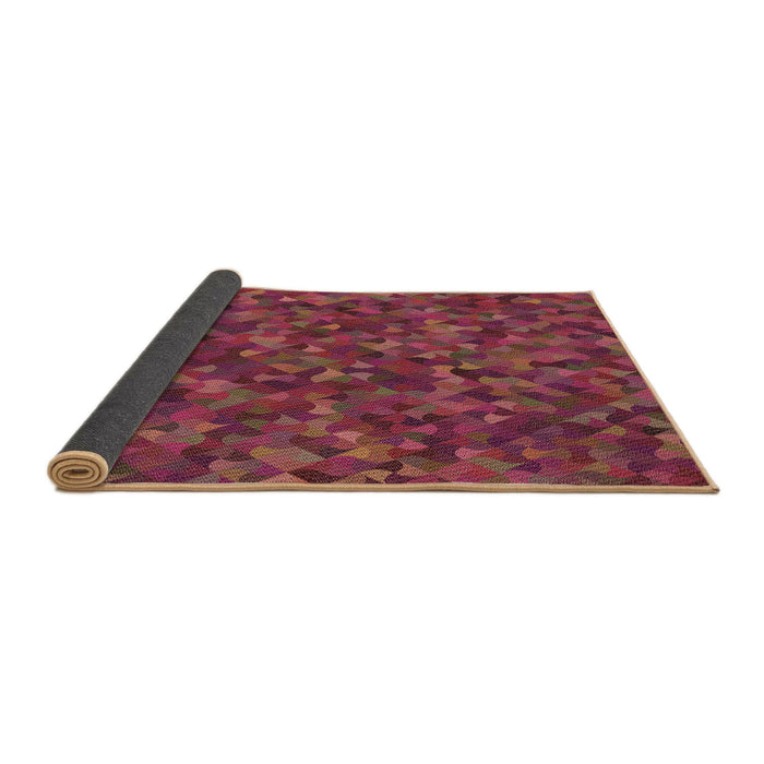 Thickness of Patterned Cherry Red Rug, pat2095brn