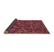 Thickness of Patterned Cherry Red Rug, pat2095brn