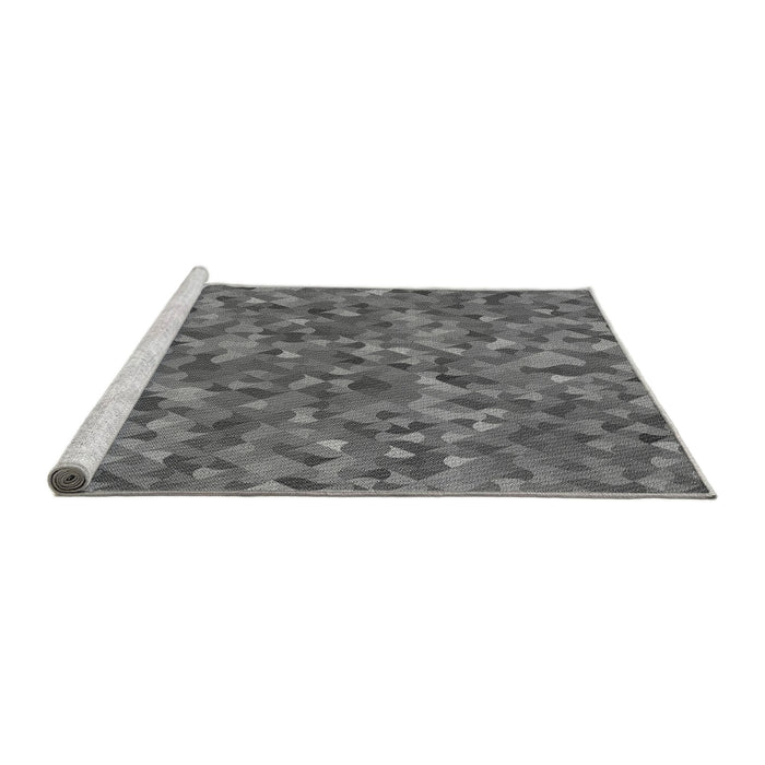 Sideview of Machine Washable Transitional Grey Gray Rug, wshpat2095gry