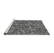 Sideview of Machine Washable Transitional Grey Gray Rug, wshpat2095gry