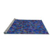 Sideview of Machine Washable Transitional Amethyst Purple Rug, wshpat2095lblu