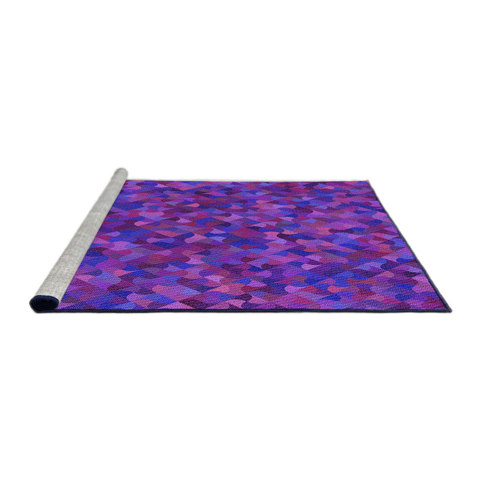 Sideview of Machine Washable Transitional Jasmine Purple Rug, wshpat2095pur