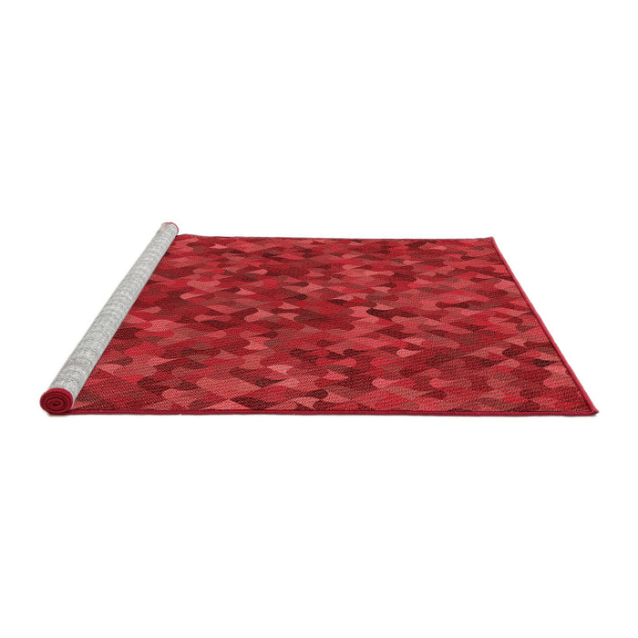 Sideview of Machine Washable Transitional Red Rug, wshpat2095rd