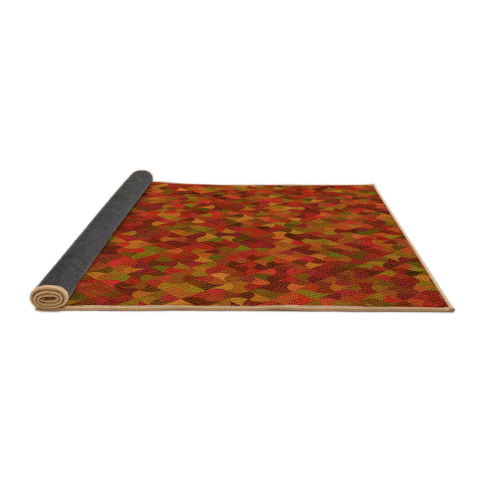 Thickness of Patterned Orange Red Orange Rug, pat2095yw