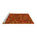 Sideview of Machine Washable Transitional Orange Red Orange Rug, wshpat2095yw