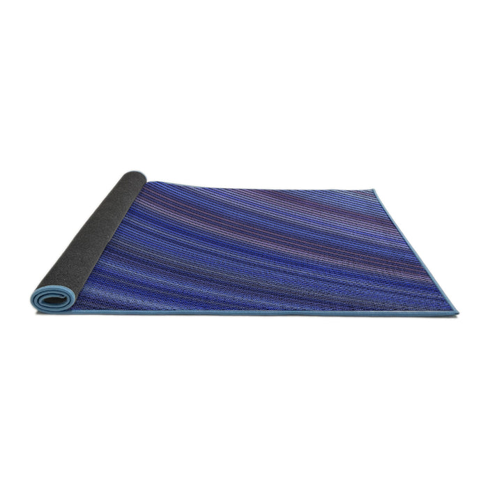 Thickness of Patterned Light Slate Blue Rug, pat2096blu