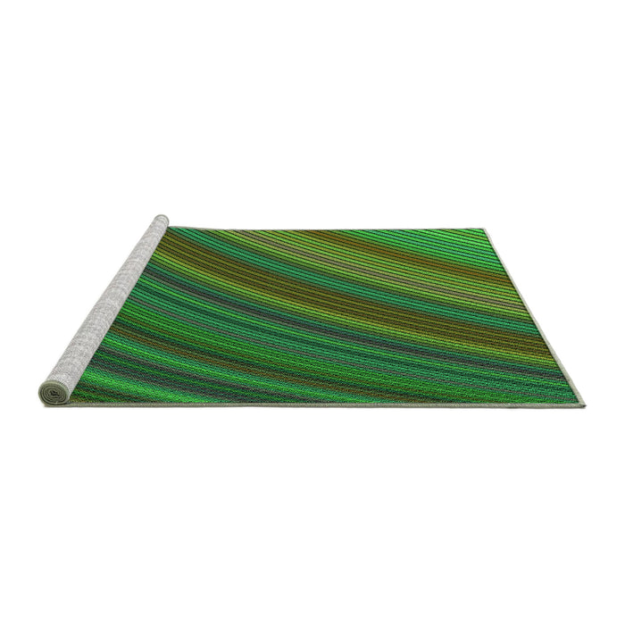 Sideview of Machine Washable Transitional Dark Forest Green Rug, wshpat2096grn