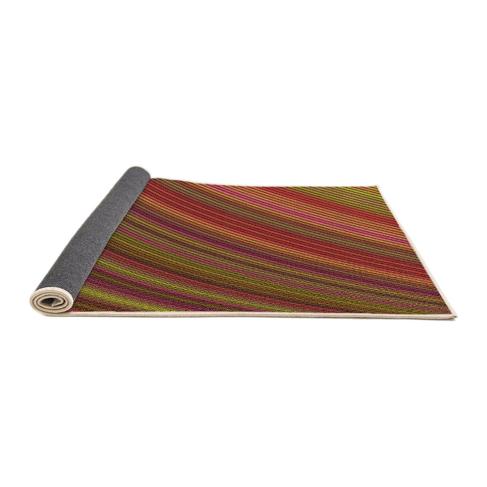 Thickness of Patterned Saffron Red Rug, pat2096org