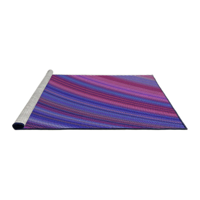 Sideview of Machine Washable Transitional Dark Magenta Purple Rug, wshpat2096pur