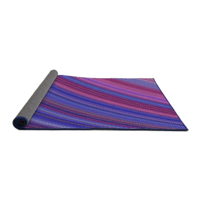 Thickness of Patterned Dark Magenta Purple Rug, pat2096pur