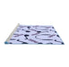 Sideview of Machine Washable Transitional Lavender Blue Rug, wshpat2097blu