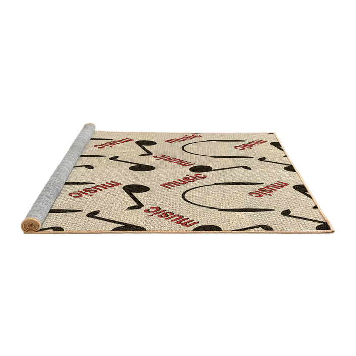 Sideview of Machine Washable Transitional Dark Almond Brown Rug, wshpat2097brn