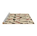 Sideview of Machine Washable Transitional Dark Almond Brown Rug, wshpat2097brn