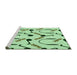 Sideview of Machine Washable Transitional Green Rug, wshpat2097grn