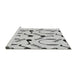 Sideview of Machine Washable Transitional Gray Rug, wshpat2097gry