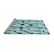 Sideview of Machine Washable Transitional Seafoam Green Rug, wshpat2097lblu