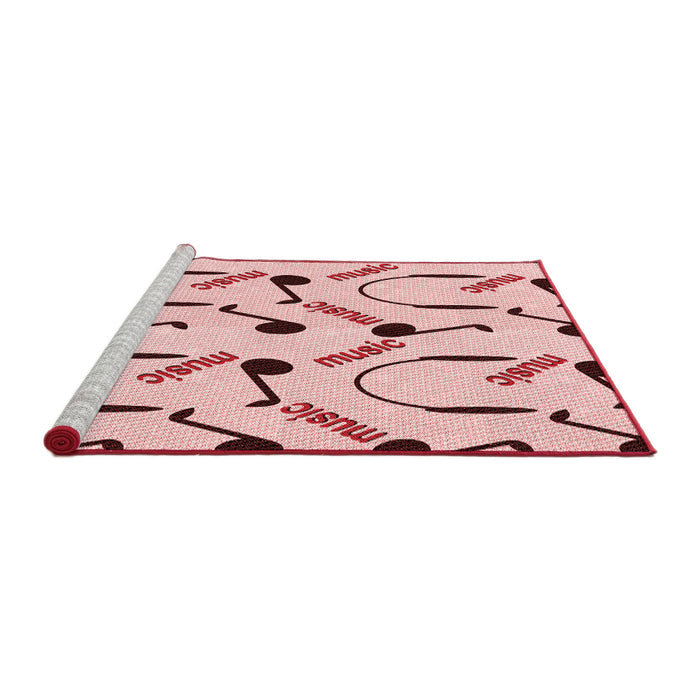 Sideview of Machine Washable Transitional Indian Red Rug, wshpat2097rd