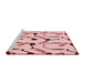 Sideview of Machine Washable Transitional Indian Red Rug, wshpat2097rd