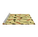 Sideview of Machine Washable Transitional Sun Yellow Rug, wshpat2097yw