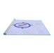 Sideview of Machine Washable Transitional Lavender Blue Rug, wshpat2098blu